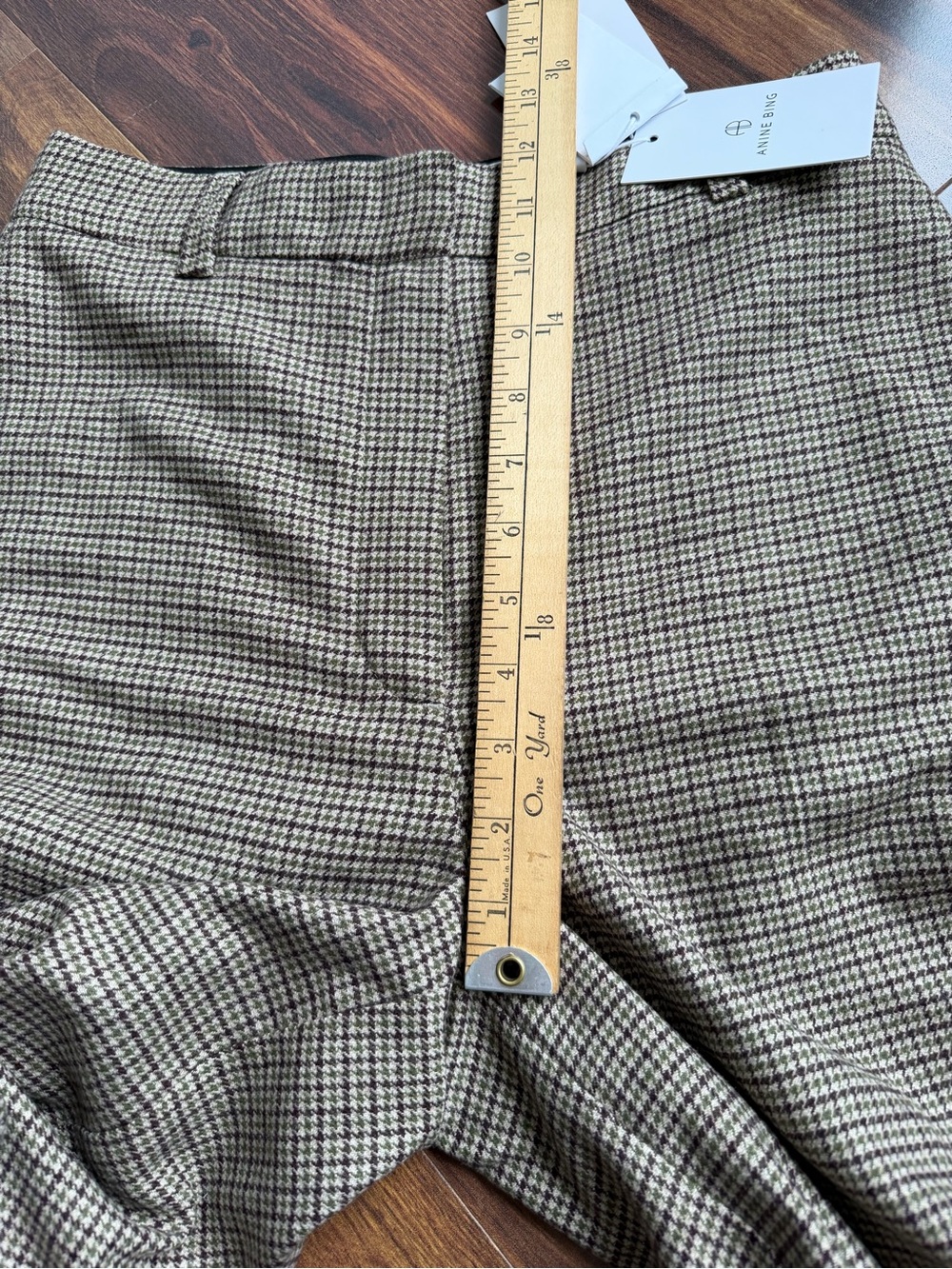 Anine Bing Lyra Houndstooth Flare Split Hem Trousers 34 / US 2 - Picture 10 of 11